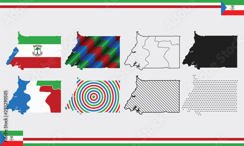 Cuadros en Lienzo Equatorial Guinea Map Vector Set