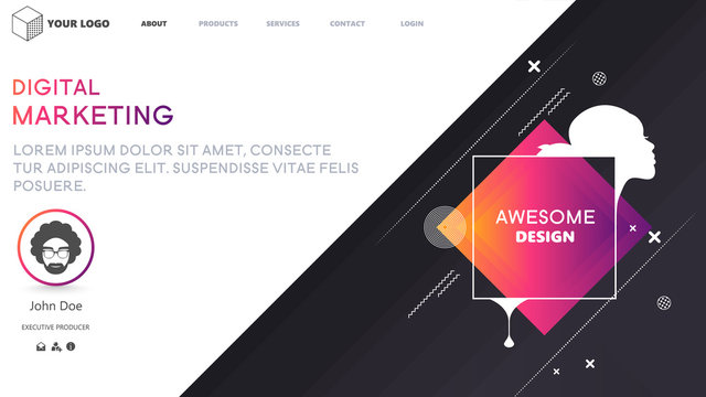 Website template designs. Modern geometric design vector illustration concepts of web page design for website and mobile website development. Easy to edit and customize.