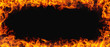 canvas print picture - fire texture with black background