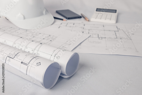 Cuadros en Lienzo Architect, engineer concept, Represents the working style of architects, enginee