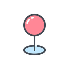 Poster - Map pin color line icon. Location pointer vector outline colorful sign.