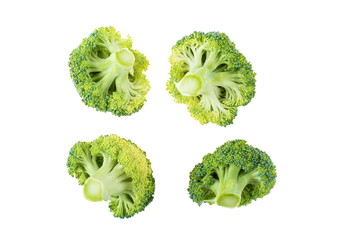 Fresh broccoli isolated on white background.