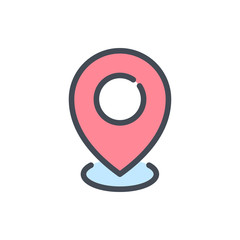 Poster - Location color line icon. Map pointer vector outline colorful sign.