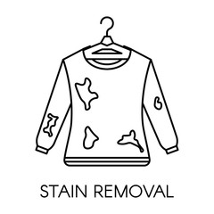 Poster - Stain removal service, dirty sweater with mud on it