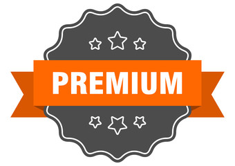 premium isolated seal. premium orange label. premium