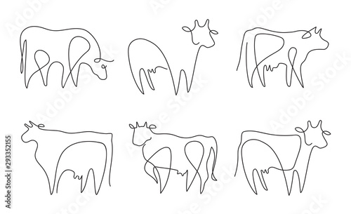 Cuadros en Lienzo Farm animal. Vector graphics in a minimalistic style. Cattle.