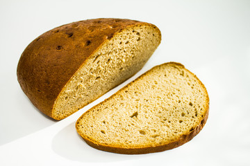 sliced bread with whie background