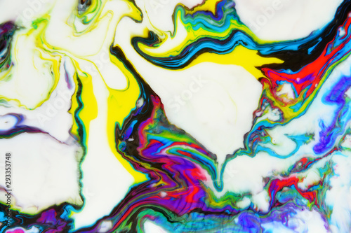 Abstract painting technique Ebru .Turkish style Ebru on the water with acryli...