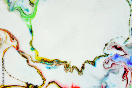 Abstract painting technique Ebru .Turkish style Ebru on the water with acryli...