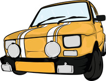 Maluch, Fiat 126p, Polish Car, Cartoon Car, Kreskówkowy, 