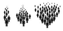 Group Of People. Concept Of People Figure Pictogram Icons. Crowd Signs. Large Columns Of People.