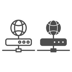 Poster - Server line and glyph icon. Network storage vector illustration isolated on white. Datacenter outline style design, designed for web and app. Eps 10.