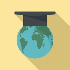Poster - Global learning icon. Flat illustration of global learning vector icon for web design