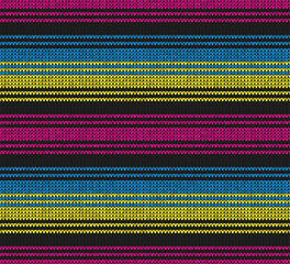 Wall Mural - Winter Christmas x-mas knit seamless background Knitted pattern black, pink, yellow, blue