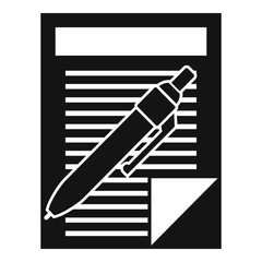 Poster - pen paper document icon. simple illustration of pen paper document vector icon for web design isolat
