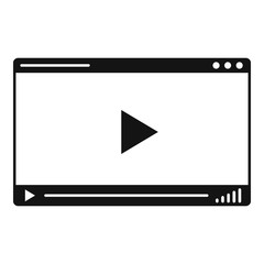 Poster - Web video player icon. Simple illustration of web video player vector icon for web design isolated on white background