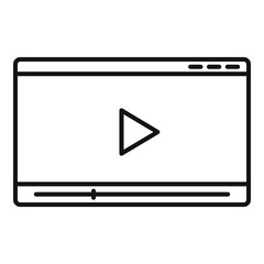 Poster - Web video player icon. Outline web video player vector icon for web design isolated on white background