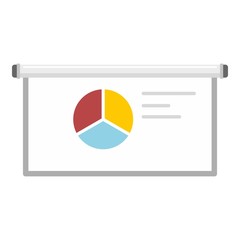 Poster - Graph pie banner icon. Flat illustration of graph pie banner vector icon for web design