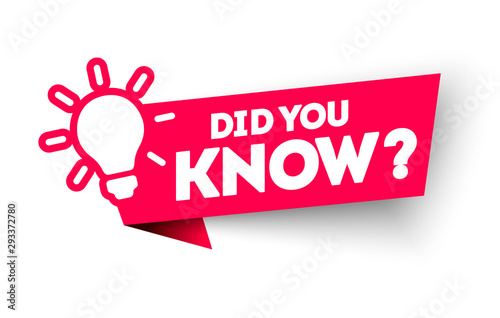 Fotografía Vector Illustration Modern Did You Know Label