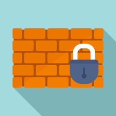 Poster - Brick firewall icon. Flat illustration of brick firewall vector icon for web design