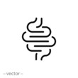 intestine icon, digestive tract, gut thin line symbol on white background - editable stroke vector illustration eps 10