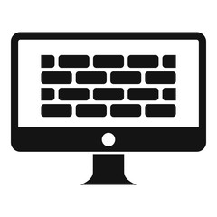 Poster - Firewall monitor icon. Simple illustration of firewall monitor vector icon for web design isolated on white background