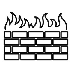 Poster - Firewall icon. Outline firewall vector icon for web design isolated on white background