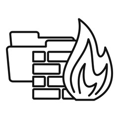 Poster - folder firewall icon. outline folder firewall vector icon for web design isolated on white backgroun