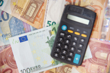 euro money cash business debt public background.Money bills in Euros. Money used to buy in the market, to invest in companies, industries. The banks use it to leave it and earn more money.