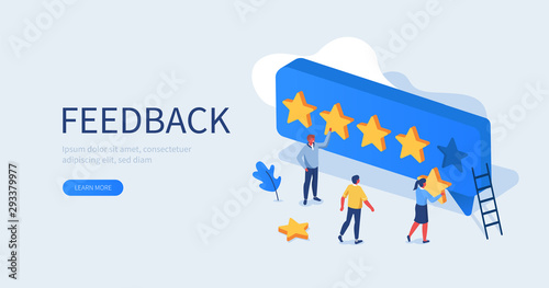 Fotografía People Characters Giving Five Star Feedback