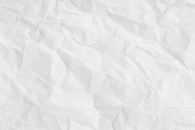 White Crumpled Paper Texture Background.
