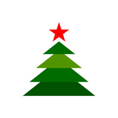 Wall Mural - Christmas Tree new year winter flat vector icon