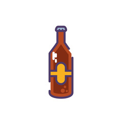 Sticker - bottle of beer in white background