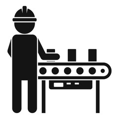 Poster - Man assembly line icon. Simple illustration of man assembly line vector icon for web design isolated on white background