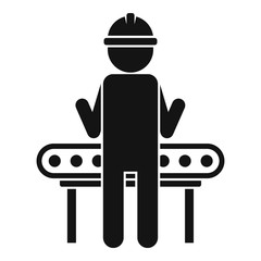 Wall Mural - Manager assembly line icon. Simple illustration of manager assembly line vector icon for web design isolated on white background