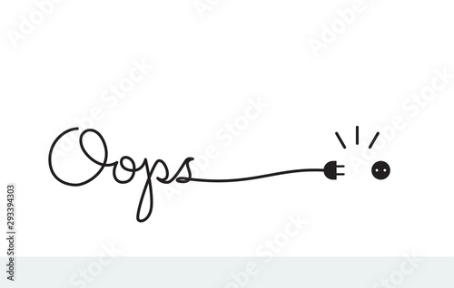 Fotomural Handwritten lettering with text oops - 404 error.