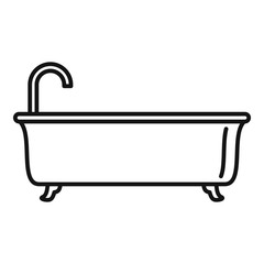 Wall Mural - Bathtub icon. Outline bathtub vector icon for web design isolated on white background