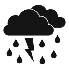 Poster - Storm rainy cloud icon. Simple illustration of storm rainy cloud vector icon for web design isolated on white background