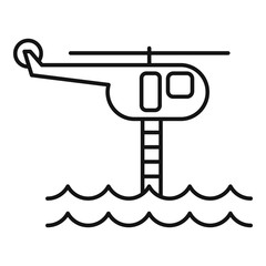 Poster - Flood rescue helicopter icon. Outline flood rescue helicopter vector icon for web design isolated on white background