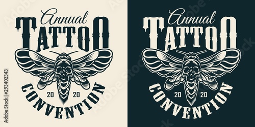 Tattoo salon vintage monochrome print