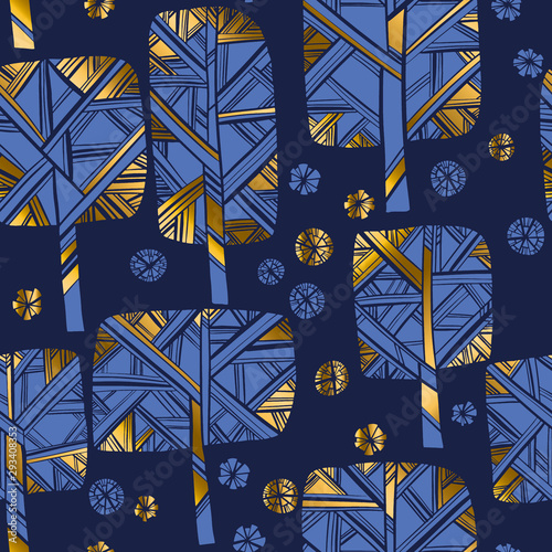 Luxury gold and blue xmas t...