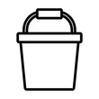 plastic bucket clean handle icon line image