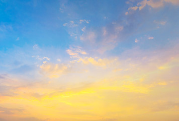 Wall Mural - sunset with sun rays, sky with clouds and sun