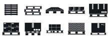 Pallet Tray Icons Set. Simple Set Of Pallet Tray Vector Icons For Web Design On White Background