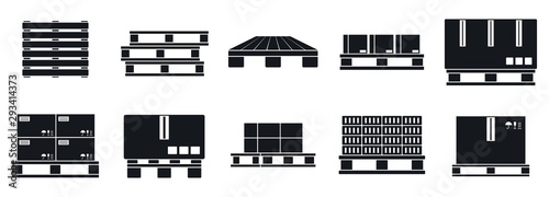 Fotografía Pallet tray icons set