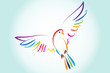Dove of peace bird flying on the sky logo vector religious symbol image
