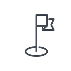 Poster - Flag pointer line icon. Location vector outline sign.