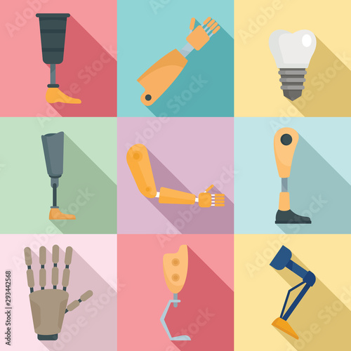 Artificial limbs icons set Poster Mural XXL
