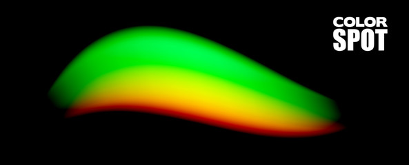 Poster - Blurred brushstroke in green, yellow and red colours. Colorful graphics