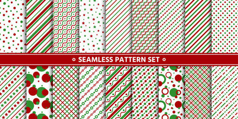 christmas seamless red strip circle pattern vector